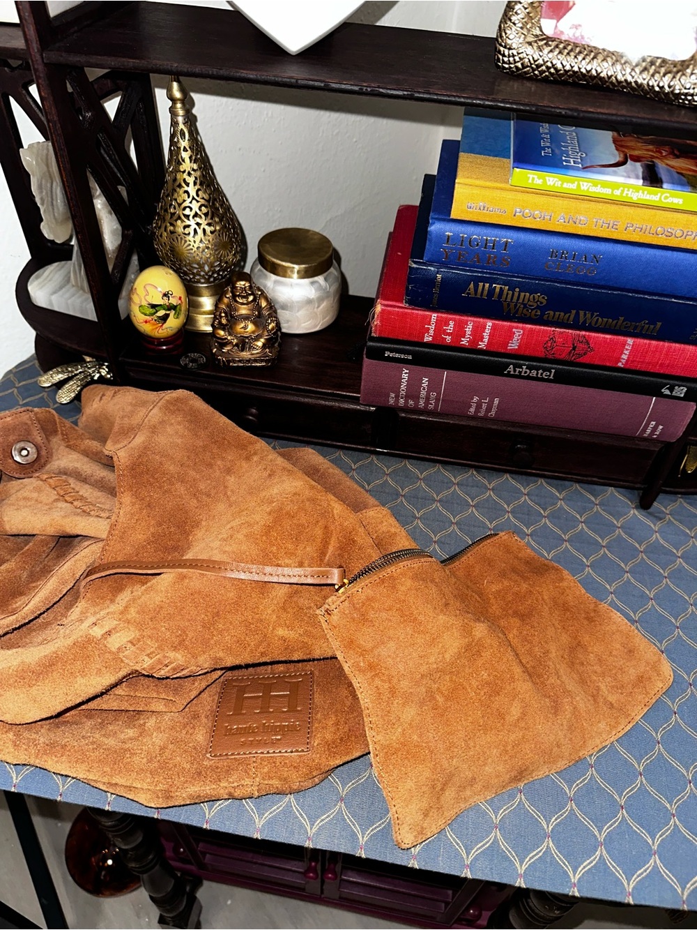 Haute Hippie Suede Messenger Bag in Caramel - Picture 7 of 7